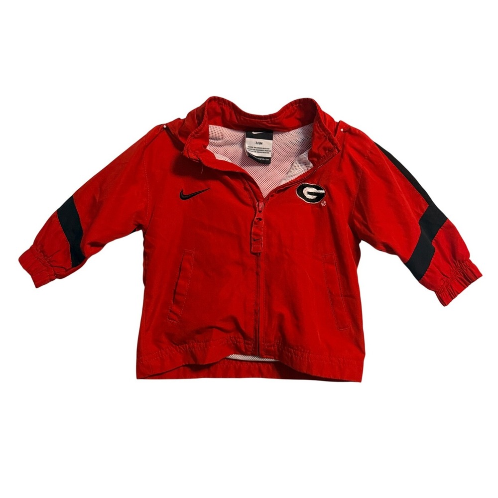 Nike Georgia Bulldogs Windbreaker Jacket Red Black Hooded Infant 3-6M UGA NCAA